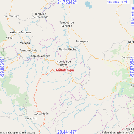 Ahuatempa on map