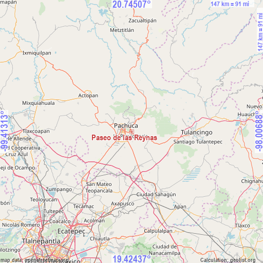 Paseo de las Reynas on map