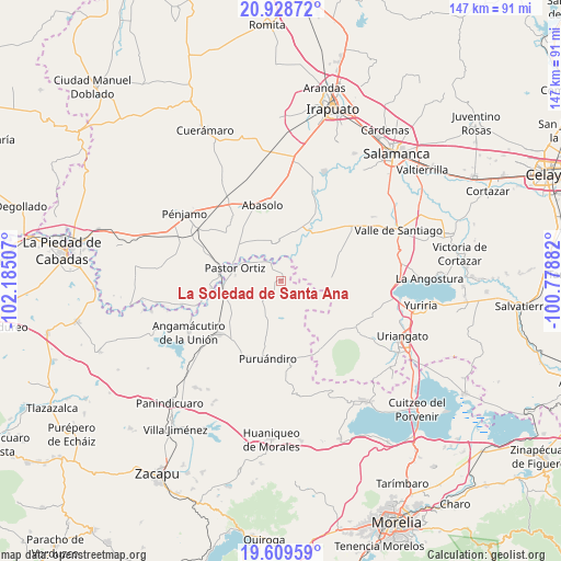 La Soledad de Santa Ana on map