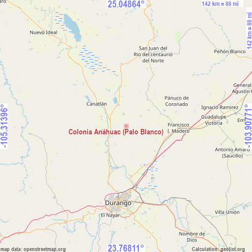 Colonia Anáhuac (Palo Blanco) on map