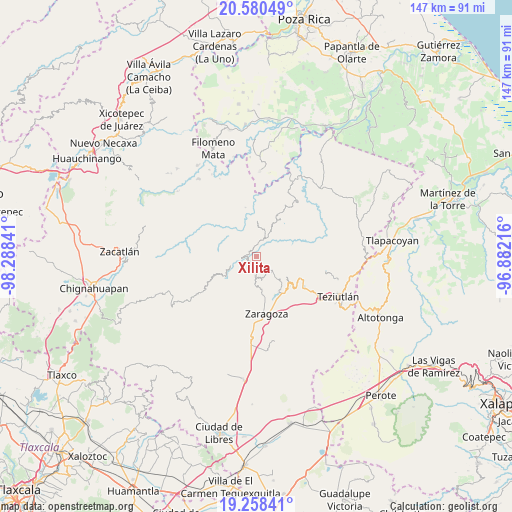 Xilita on map