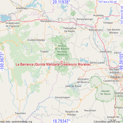 La Barranca (Quinta Manzana Crescencio Morales) on map