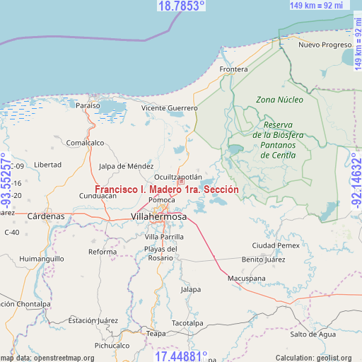 Francisco I. Madero 1ra. Sección on map