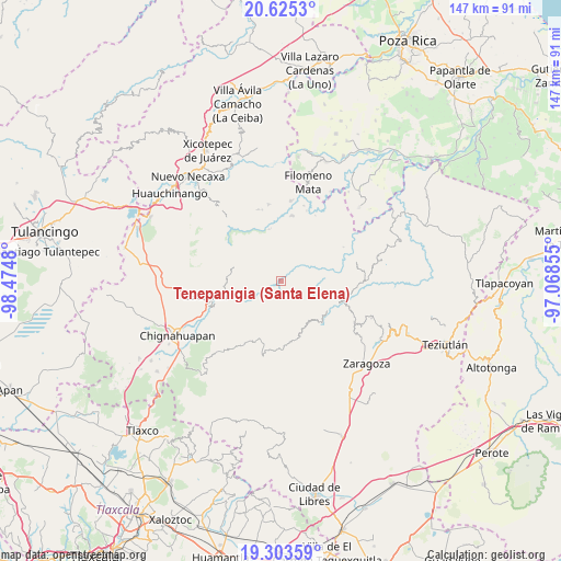 Tenepanigia (Santa Elena) on map