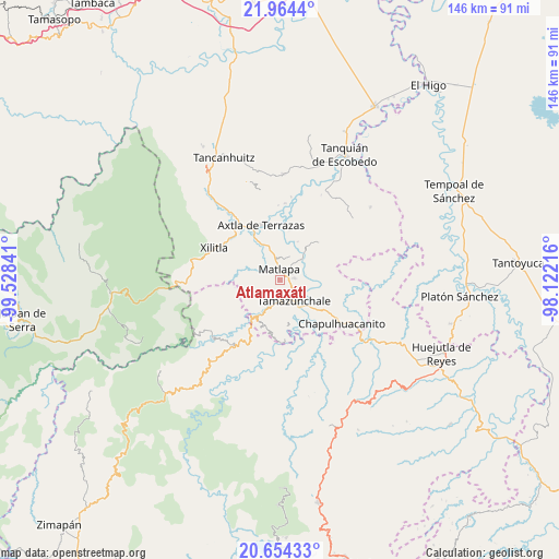Atlamaxátl on map