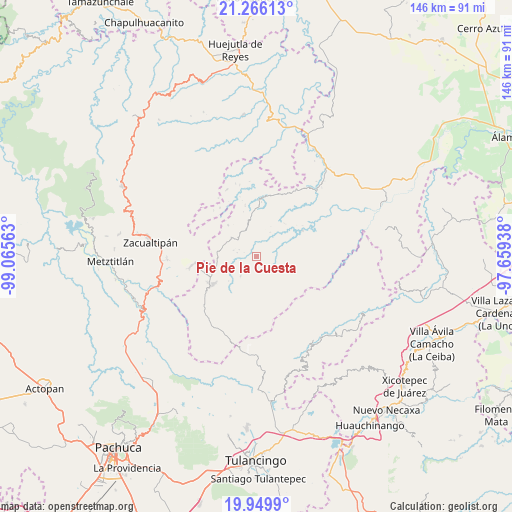 Pie de la Cuesta on map