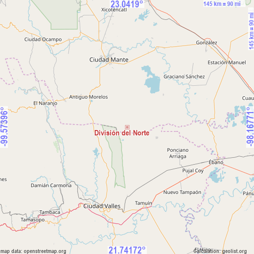 División del Norte on map