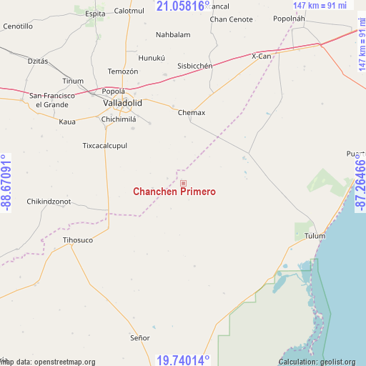 Chanchen Primero on map