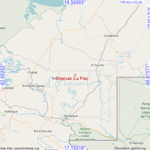Missicab (La Pita) on map