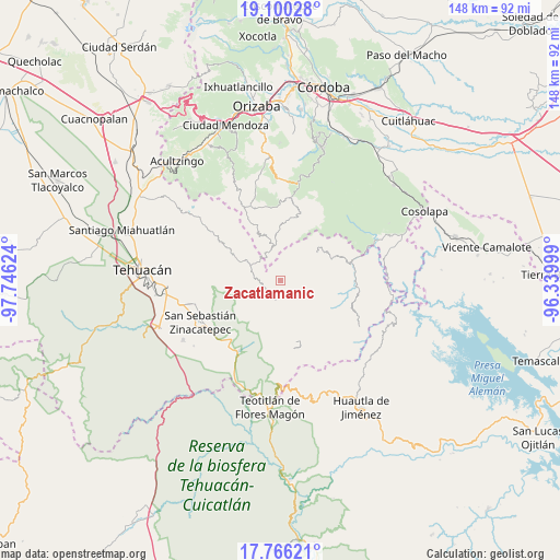 Zacatlamanic on map