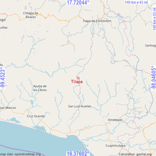 Tilapa on map