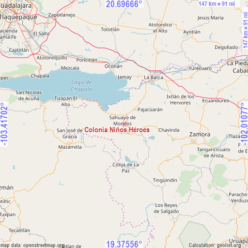 Colonia Niños Héroes on map