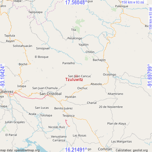 Tzuluwitz on map