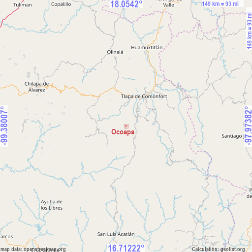 Ocoapa on map