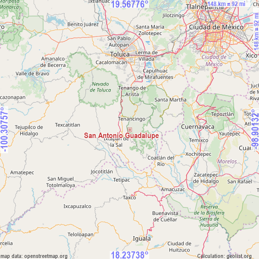 San Antonio Guadalupe on map