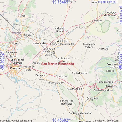 San Martín Rinconada on map