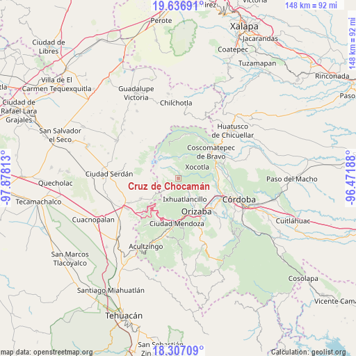 Cruz de Chocamán on map