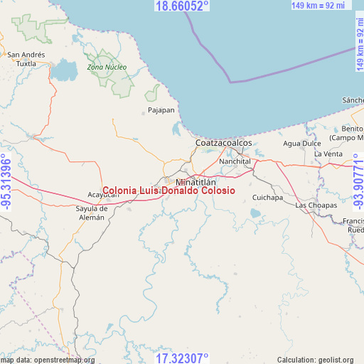 Colonia Luis Donaldo Colosio on map