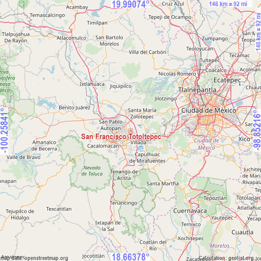 San Francisco Totoltepec on map