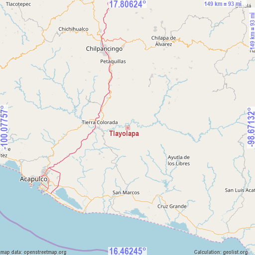 Tlayolapa on map