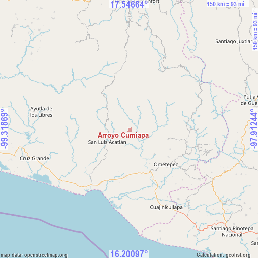 Arroyo Cumiapa on map