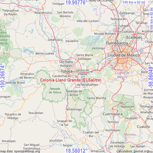 Colonia Llano Grande (El Salitre) on map