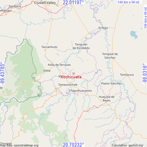 Xochicuatla on map
