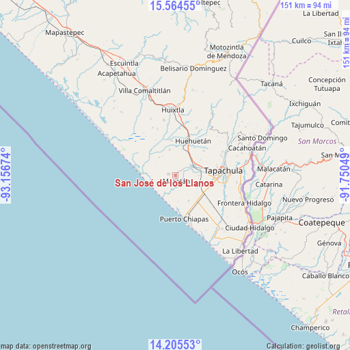 San José de los Llanos on map