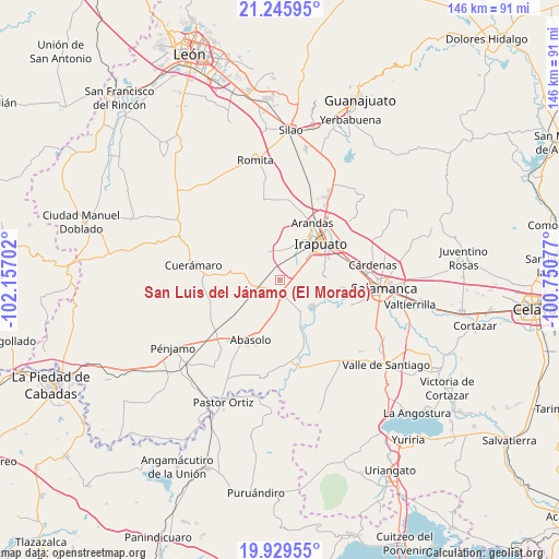 San Luis del Jánamo (El Morado) on map