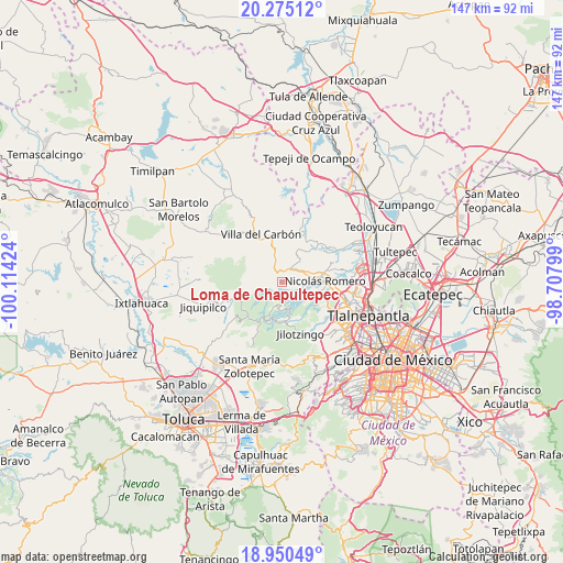 Loma de Chapultepec on map