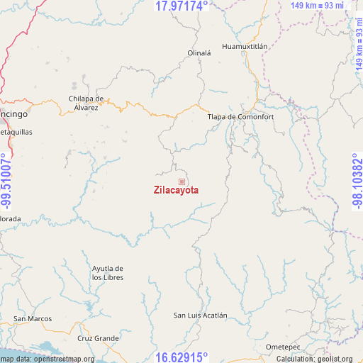 Zilacayota on map