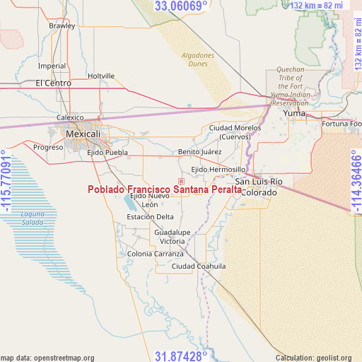 Poblado Francisco Santana Peralta on map