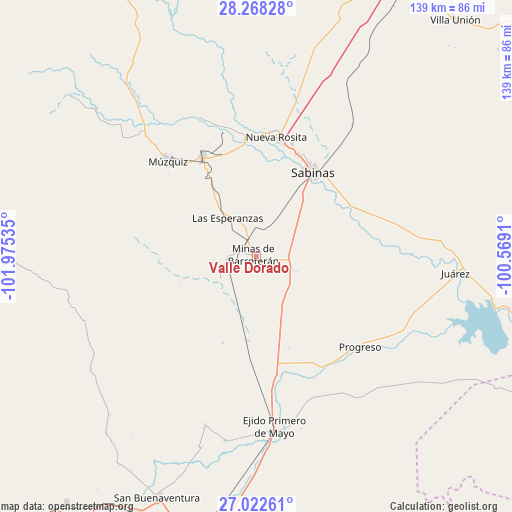 Valle Dorado on map