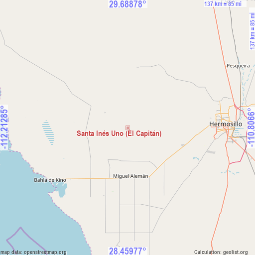 Santa Inés Uno (El Capitán) on map