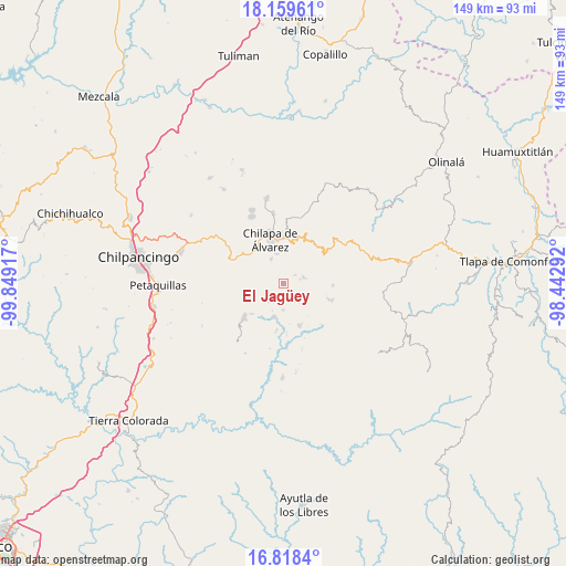 El Jagüey on map