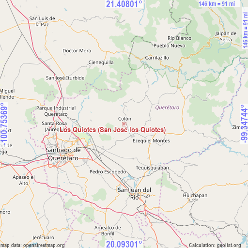 Los Quiotes (San José los Quiotes) on map