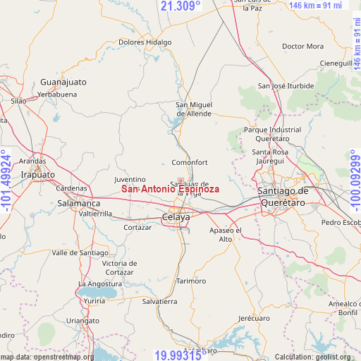 San Antonio Espinoza on map