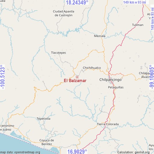 El Balzamar on map