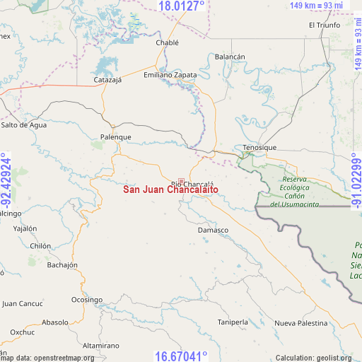 San Juan Chancalaíto on map