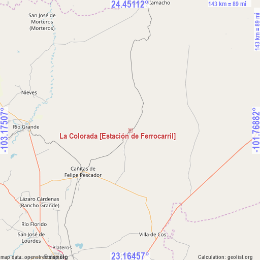 La Colorada [Estación de Ferrocarril] on map