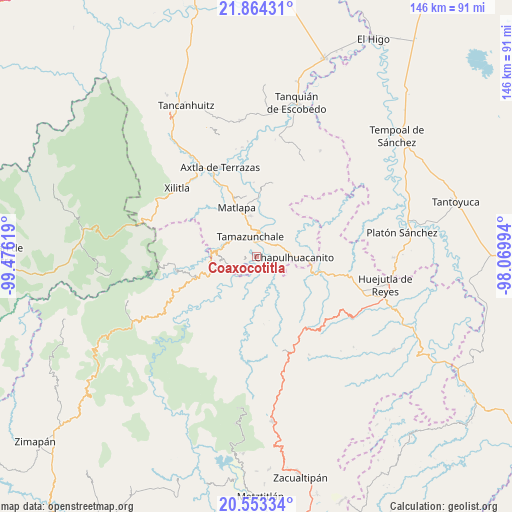 Coaxocotitla on map