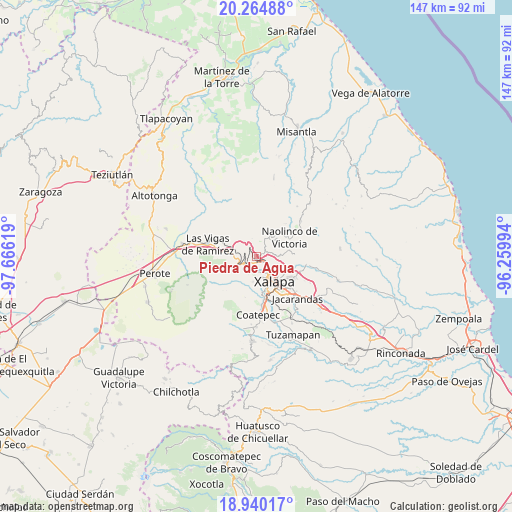 Piedra de Agua on map