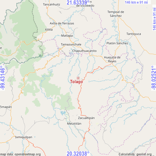 Tolago on map
