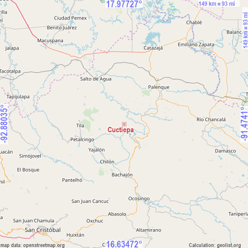 Cuctiepa on map