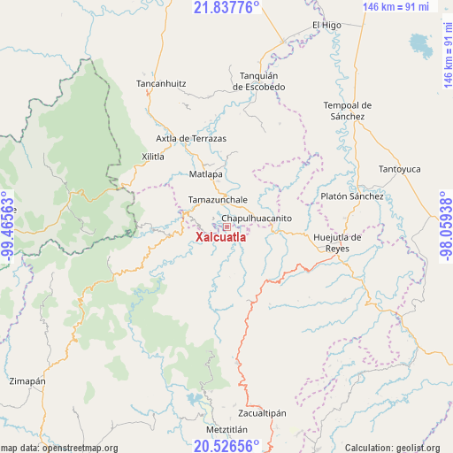 Xalcuatla on map