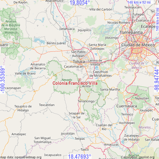 Colonia Francisco Villa on map