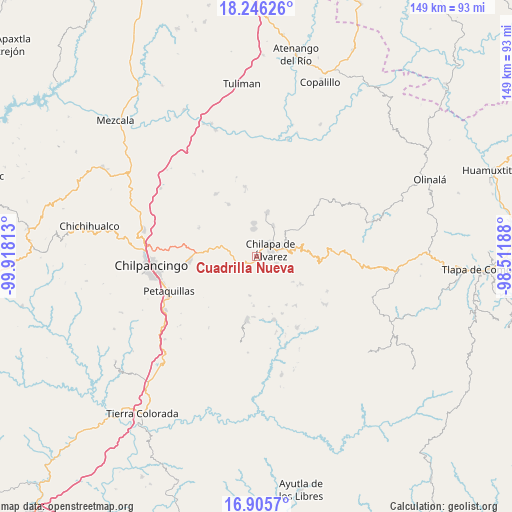 Cuadrilla Nueva on map