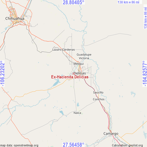 Ex-Hacienda Delicias on map