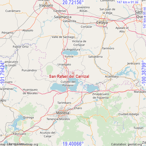 San Rafael del Carrizal on map