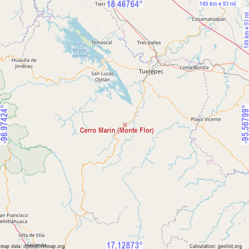 Cerro Marín (Monte Flor) on map